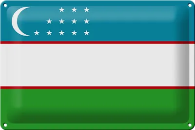 Produktbild von Blechschild Flagge Usbekistan 30x20cm Flag of Uzbekistan