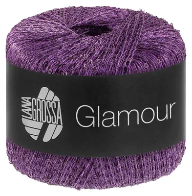 Produktbild von Lana Grossa GLAMOUR 25 g Beilaufgarn mit Pailletten für funkelnde Akzente 115 m Farbe 021 - Dunkelviolett