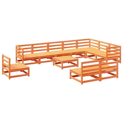 Produktbild von 11-tlg. Garten-Sofagarnitur Wachsbraun Massivholz Kiefer