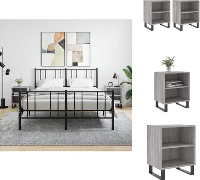Image de vidaXL Tables de nuit 2 pcs. Gris Sonoma 40x30x50 cm Bois composite - Tables de chevet