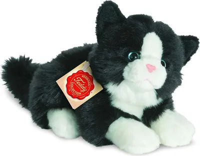 Produktbild von Katze liegend schwarz/weiß, ca. 20 cm
