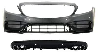 Obrázok produktu pre Predný difúzor nárazníka pre modely Mercedes C W205 S205 AMG Sport Line 14-20, vzhľad C63.
