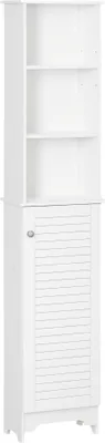 Produktbild von ZMH Badezimmerschrank mit 3 Fächern, Lamellentür, 3 Einlegeböden, MDF, Spanplatte, Weiß