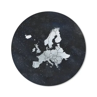 Produktbild von MuchoWow® Mauspad Mousepad Karten - Europa - Sternenhimmel - Silber 20x20 cm - Mousepads - Maus Mat - Pad - Mausunterlage - Schreibtischmatte