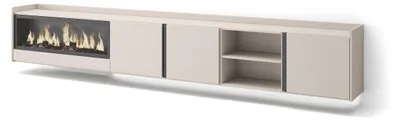 Produktbild von TV-Möbel Holzeffekt beige 315x35x50cm Kamin mit Feuereffekt XXL