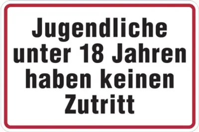 Produktbild von Dreifke® Hinweisschild, Jugendliche unter 18 Jahren, Alu geprägt, 200 x 300 m...
