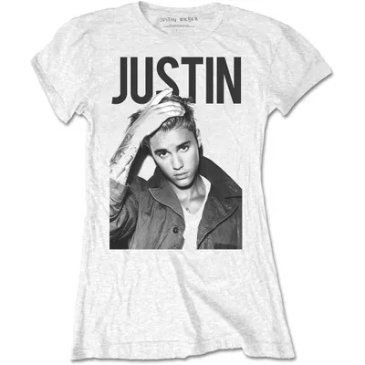 Produktbild von Justin Bieber Bold White S Damen T-Shirt