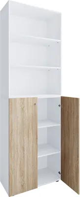 Produktbild von VCM Büroschrank mit 6 Fächern | Büroregal | moderner Aktenschrank mit Drehtüren | Maße ca. H. 220 x B. 70 x T. 40cm – Lona 6-Fach