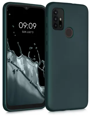 Produktbild von kwmobile Handyhülle für Motorola Moto G30 / Moto G20 / Moto G10 Hülle - Silikon Case metallisch schimmernd - Schutzhülle Cover - Metallic Petrol