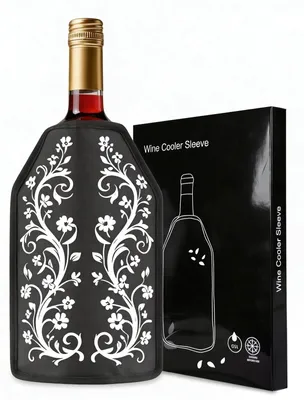 Weinflaschenkühler aus Nylon, Gel-Kühlhülle, 0,75 l, schwarz-weiß