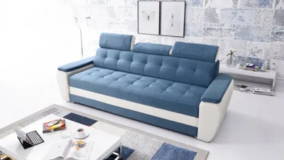 Produktbild von Robin Diana Sofa mit Schlaffunktion ohne Bettkasten 3 Verstellbare Kopfstützen Wohnzimmer-Sofa Schlafsofa Freistehende Couch Schlafcouch Wohnzimmermöbel 230x95x90