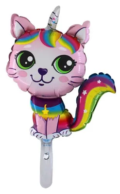 Obrázok produktu pre Fóliový balón mačka s rohom jednorožca Cathorn 35cm