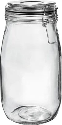 Produktbild von Vorratsglas aus Glas – 1,5 Liter – schwarzes Siegel