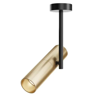 Immagine prodotto di Plafoniera, alluminio, oro nero, faretto orientabile, H 28 cm