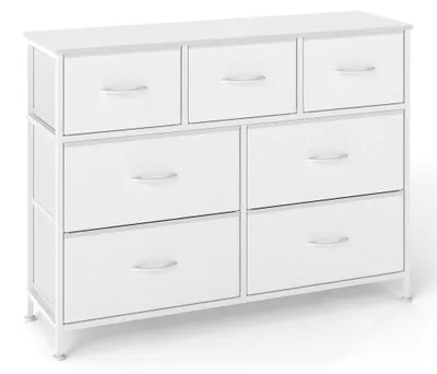 Zdjęcie produktu dla Komoda z 7 szufladami | Biała | 98,8 x 30 x 73,7 cm