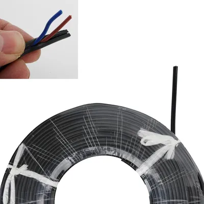 Produktbild von Rundes schwarzes PVC-Elektrokabel 2 x 0,75 mm², 220 V für Lampen – Meterware