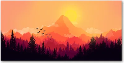 Produktbild von Tulup Glas-Bild -140x70- Wandkunst Dekorative Wand für Küche & Wohnzimmer - Landschaften - Berglandschaft - Orange