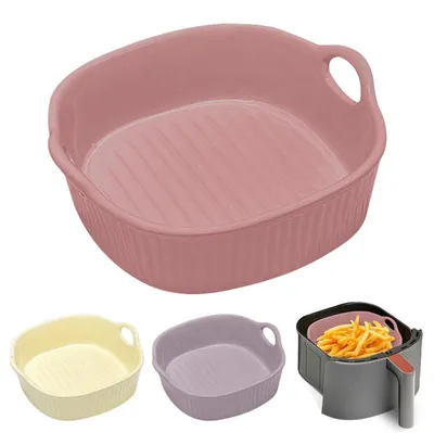 Produktbild von Auflaufform Keramik Rund Rosa 18.5 x 16.5 x 5.5cm für Heißluftfritteuse Backofen Mikrowelle
