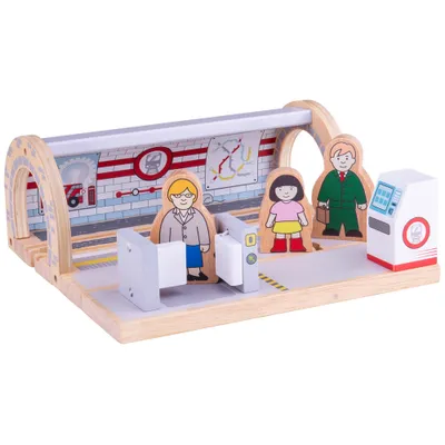 Produktbild von BigJigs Holz U-Bahn-Station - Spielzeug Zugzubehör