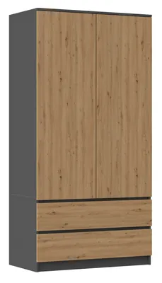 Obrázok produktu pre Cdf Šatníková Skriňa Ss-90 Antracit / Dub Artisan