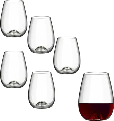 Produktbild von Rona Wine Solution Becher 460 ml mit Aromakegel - Avantgardistisches Design für anspruchsvolle Weinliebhaber, Weingläser, Weinbecher Saftglas, 6er Set
