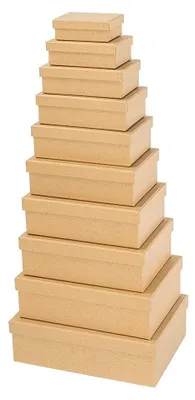 Image de Boîtes cadeaux avec couvercle, lot de 10, en carton kraft