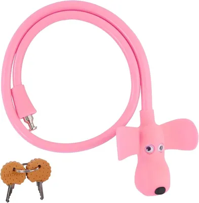Productafbeelding van Kinderfietsslot siliconen - Hondje - 70 cm - Roze