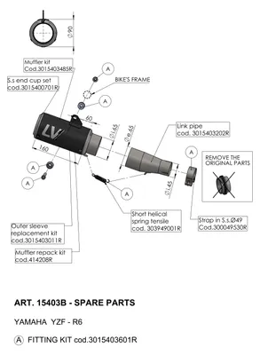 Immagine prodotto di Collettore di scarico LeoVince, ricambio, codice 1423, OEM 3015403202R