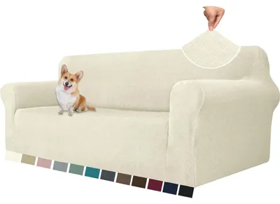 Immagine prodotto di Copridivano elastico - 3 posti - Beige - Antiscivolo