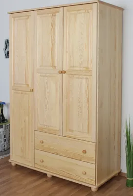 Produktbild von Kleiderschrank 3-türig, Farbe: Natur 195x135x59 cm
