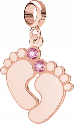 Produktbild von Vergoldeter Babyfüße-Charm mit Babyfüßen 925 Silber