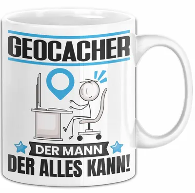 Produktbild von Geocacher Tasse Geschenk für Geocacher Der Mann Der Alles Kann Geschenkidee zum Geburtstag (Weiß)