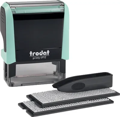 Obrázek produktu pro Trodat 4912 TYPOMATIC, Samonamáčející, Razítko s textem/datem, 17 x 46 mm, Černá, Světle zelená, 63 mm, 35 mm
