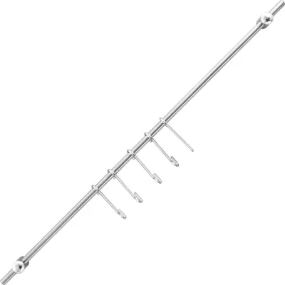 Produktbild von Fackelmann Relingleiste, Küchenleiste aus Edelstahl, Hakenleiste inkl. 6 Haken (Farbe: Silber)
