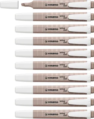 Obrázek produktu pro Zvýrazňovač STABILO – swing cool NatureCOLORS – balení po 10 kusech – teplá šedá