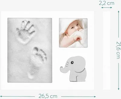 Produktbild von Babyfotolijst Set mit Fotoschubladen - Poster-Set für das Kinderzimmer - Hand- und Fußabdruck-Kit für Neugeborene