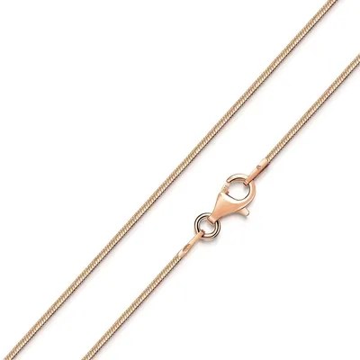 Produktbild von MATERIA Halskette Damen Rosegold - 925 Sterling Silber Schlangenkette 1mm rosé vergoldet in 40 - 70cm K114