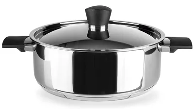 Pfanne mit Deckel 22 cm, 18/10 Edelstahl, Induktion, 3,2 L