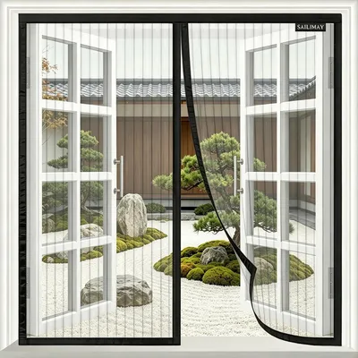 Produktbild von Fliegengitter 120 x 130 cm, schwarz, magnetisch, für Fenster