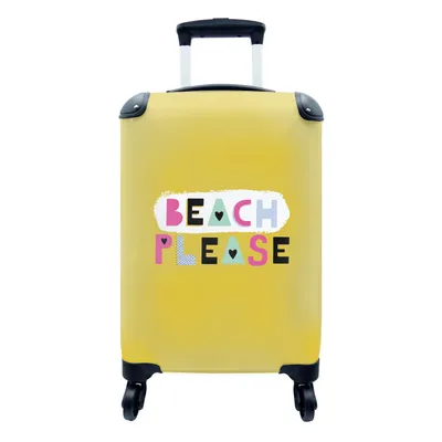 Produktbild von MuchoWow® Koffer Handgepäck Trolley Rollkoffer Kleine Reisekoffer mit 4 Rollen - Sommer - Gelb - Zitat - Cabin Size < 55x40x23 cm & 55x40x20 cm - Fotokoffer - Kabinenkoffer - Boardgepäck - Reise-Box - Reisekoffer - Reisegepäck - Koffer mit Bild - Trolley für Kinder