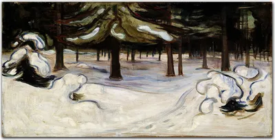 Produktbild von Coloray Bild aus Acryl 100 cm x 50 cm - Wohnzimmer Acrylblock mit Bild Wanddekoration Gehärtetes Acryl Dekoration Küche - Winter Im Wald Munch
