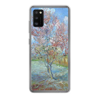 Produktbild von MuchoWow® Handyhülle Schutzhülle Hülle für Samsung Galaxy A41 Der rosa Pfirsichbaum - Vincent van Gogh Silikon Softcase Handy Hülle - Mobiltelefon