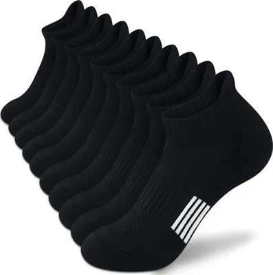 Produktbild von ALSTER HERZ® 5 Paar Sportsocken, gepolstert, uni, schwarz oder weiß, A0545, L/XL, Schwarz