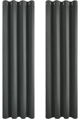 Produktbild von Verdunkelungsvorhang Kälteschutz Gardinen Schlafzimmer Blickdicht 2er Set 229x117cm Dunkelgrau