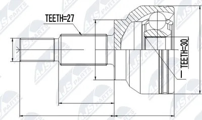 Produktbild von NTY Gelenksatz Antriebswelle Vorne Links Vorne Rechts für RENAULT LAGUNA II Grandtour (KG0/1) NPZ-RE-036