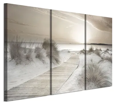 Image de Ensemble de 3 tableaux décoratifs LUMASOUL pour salon, représentant un paysage, dimensions 90x60 cm. Ensemble de 3 tableaux sur toile, idéal pour chambre, couloir, bureau et cuisine