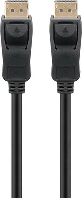Produktbild von Goobay 2m DisplayPort 1.2-Verbindungskabel [3D, 4K (2160p), vergoldete Kontakte, mit Verriegelung]