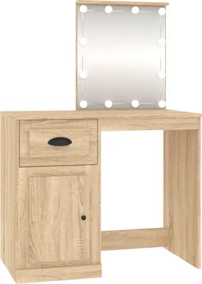 Obrázok produktu pre vidaXL Toaletný stolík s LED diódami Dub Sonoma 90x50x132,5 cm odvodený výrobok z dreva