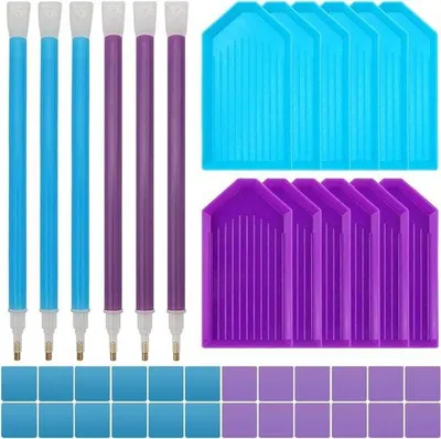 Produktbild von 42-teiliger Diamantkunst-Set mit Schmucksteinen und Kleber