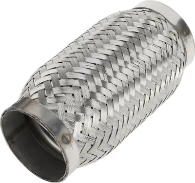 Produktbild von Auto Auspuff Flexrohr 2,59 Zoll Außendurchmesser Flexibles Geflochtenes Auspuffrohr | Universelles Flexibles Rohr Silberton 1 Stück